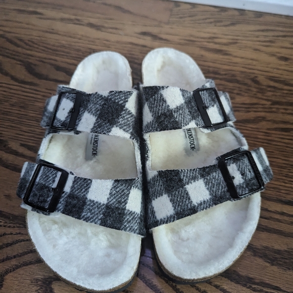 BIRKENSTOCK ARIZONA SHEARLING PLAID WHITE size 37 - Picture 9 of 11